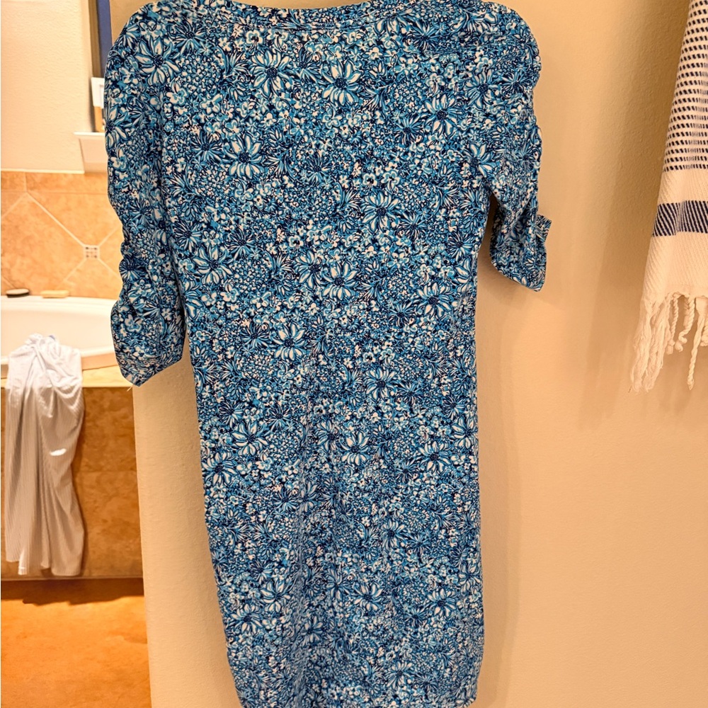 NWT Lilly Pulitzer Belden Pima Cotton Dress in Cumulus Blend Blooming Floral - Picture 3 of 7
